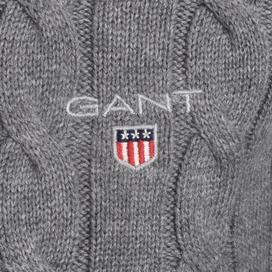 Alternative Image for ProductGant Roll Neck Cable Knit Jumper Grey3